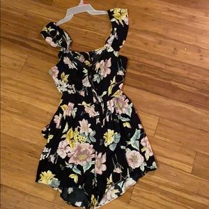 Black floral Romper